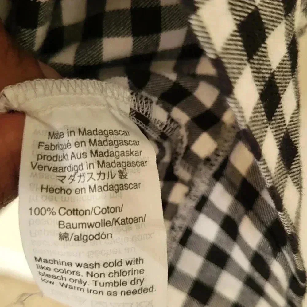 J.Crew Black/White Gingham Flannel Ruffle Bow Back Dress(S) - Picture 10 of 11
